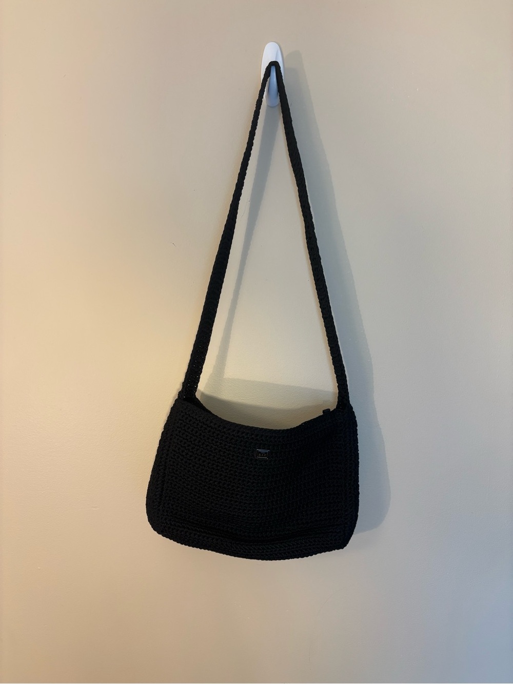 The Sak Black Crochet Shoulder Bag